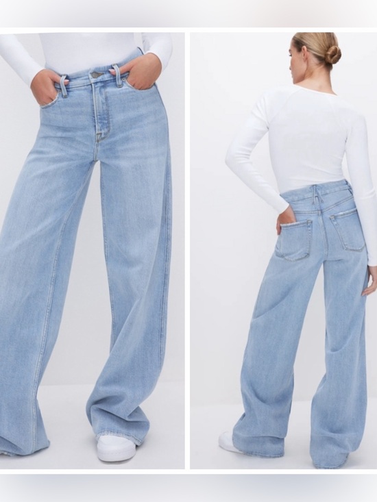 Good American Denim - NWT Good American Good Skate Wide Leg Jeans Indigo 364 Size 4